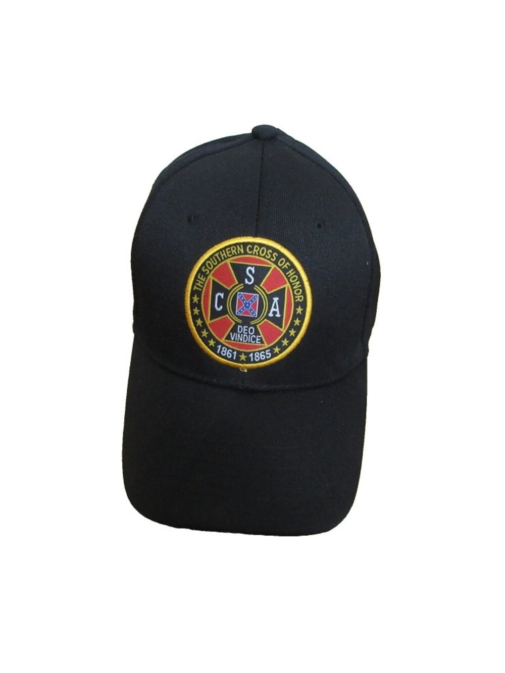 The Southern Cross of Honor Cap Hat Black Embroidered Patch Adjustable OSFM NWT